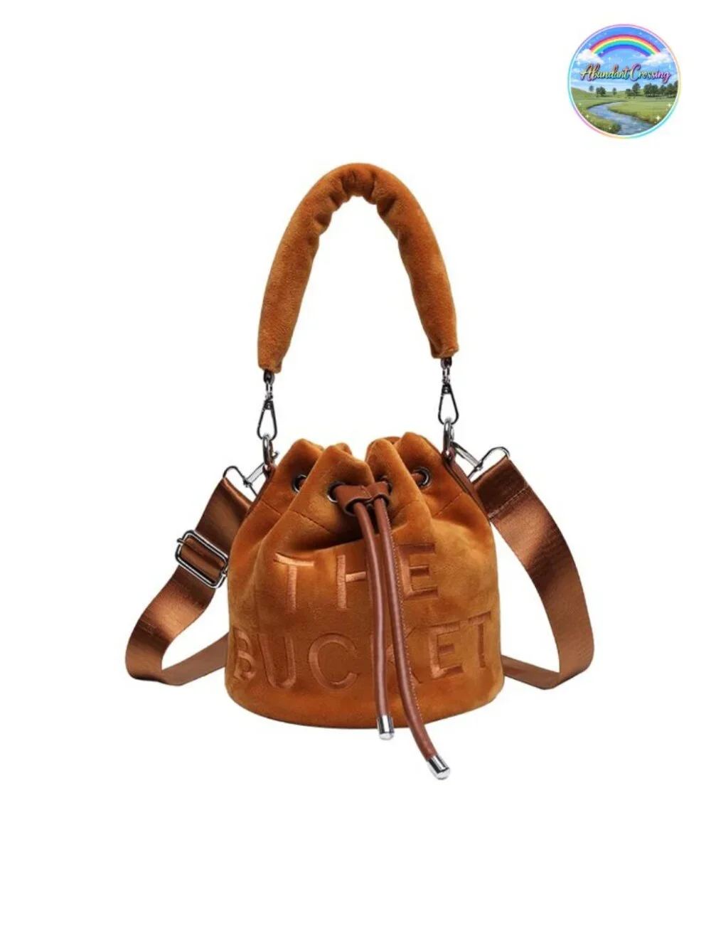 Mini Velvet Bucket Bag Crossbody Drawstring Hobo Purse for Women